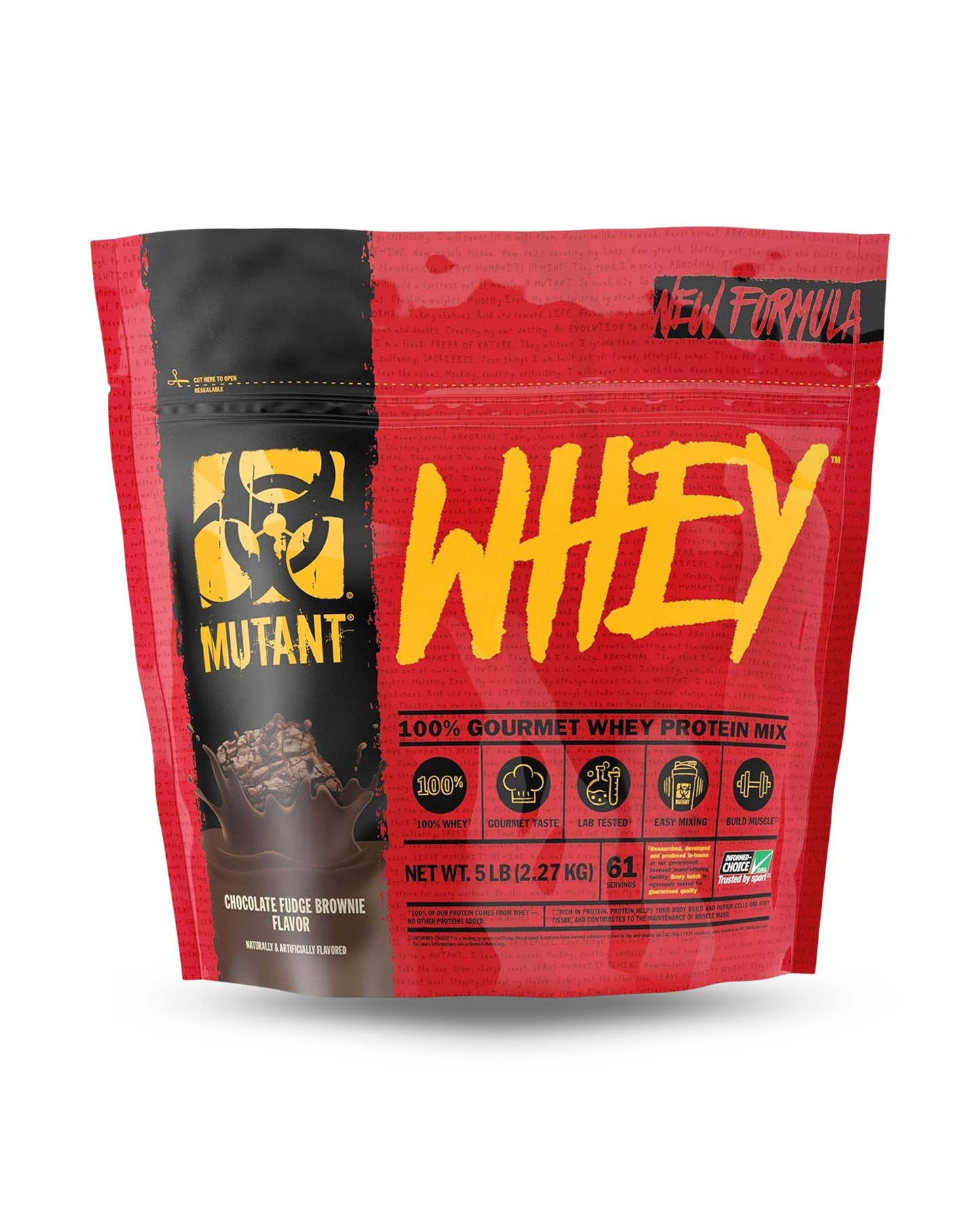 MUTANT WHEY GOURMET WHEY PROTEIN MIX CHOCOLATE FUDGE BROWNIE FLAVOR 5LB