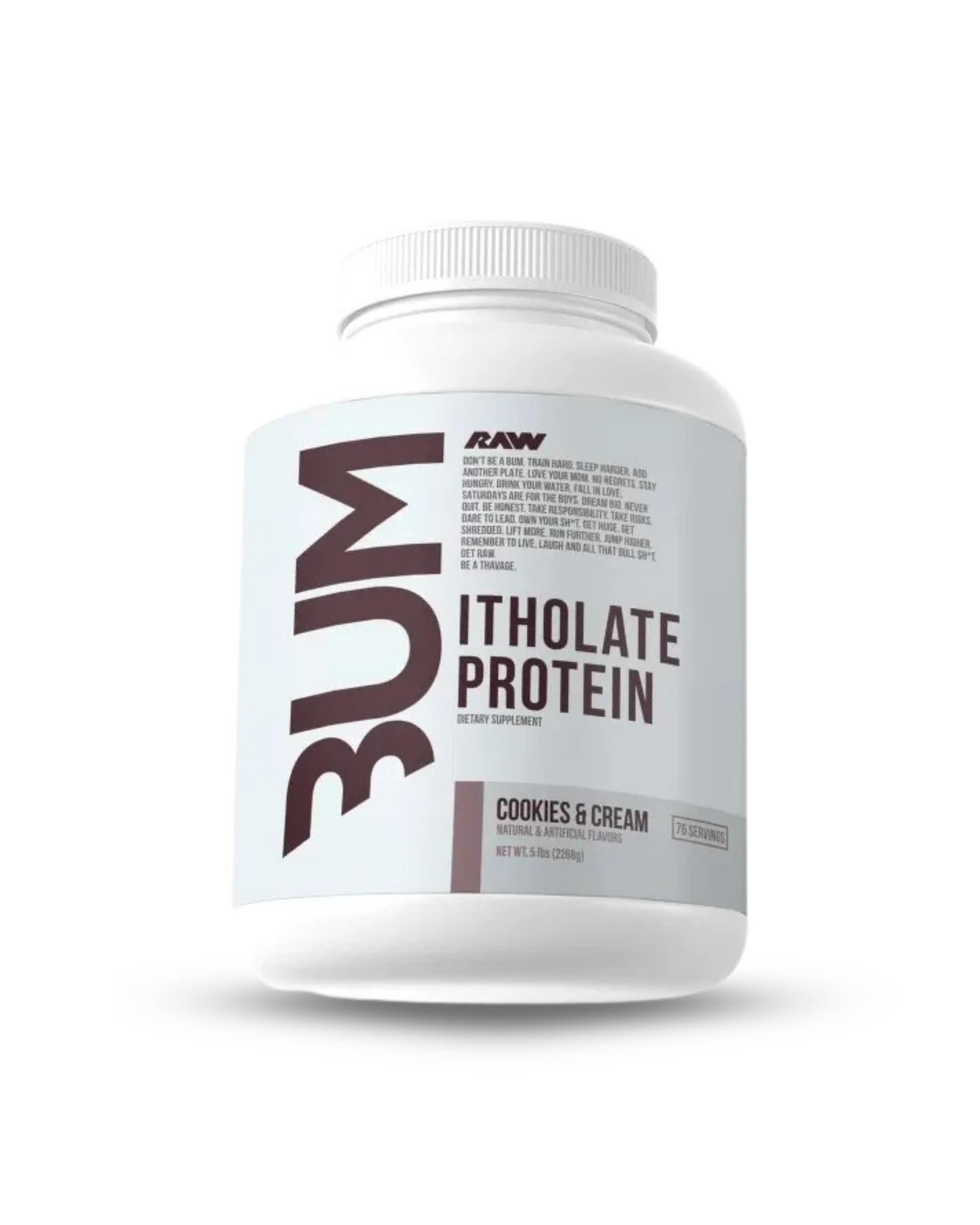 BUM RAW ITHOLATE PROTEIN COOKIES & CREAM 5LBS