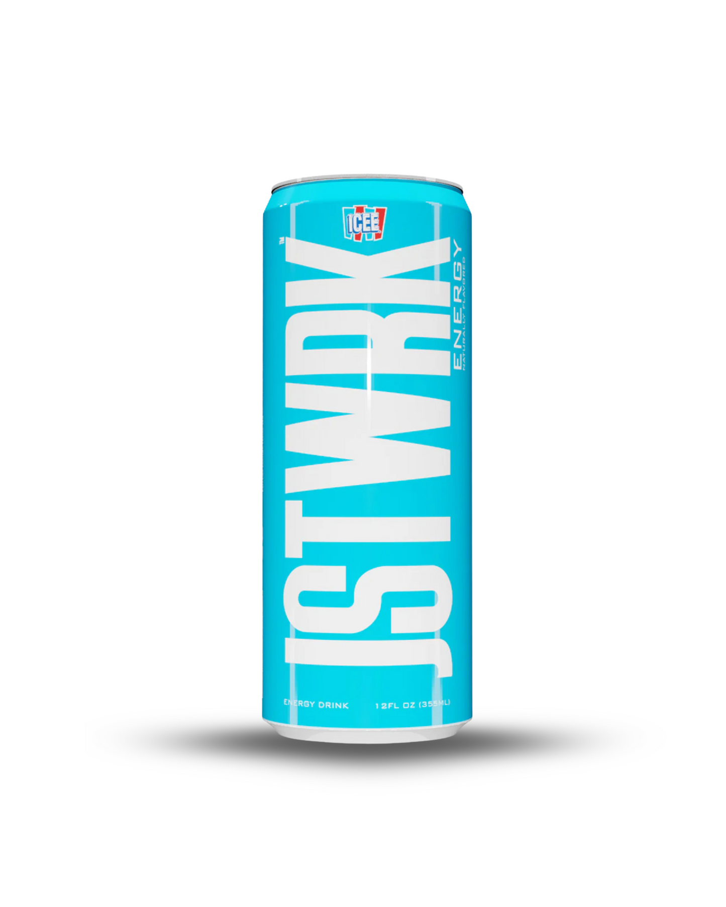 JSTWRK ENERGY DRINK ICEE BLUE RASPBERRY 12OZ.