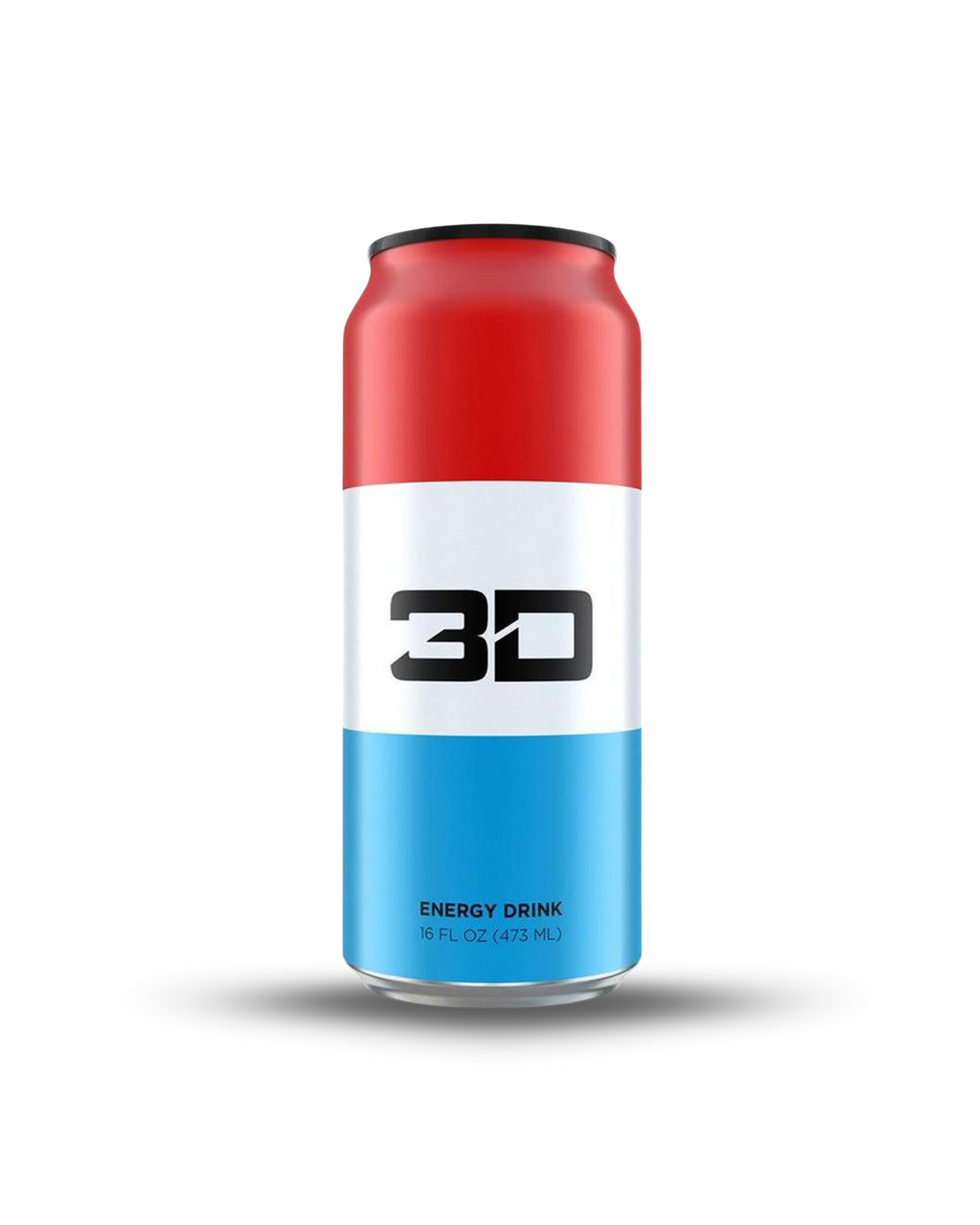 3D ENERGY DRINK RED WHITE AND BLUE 16OZ.