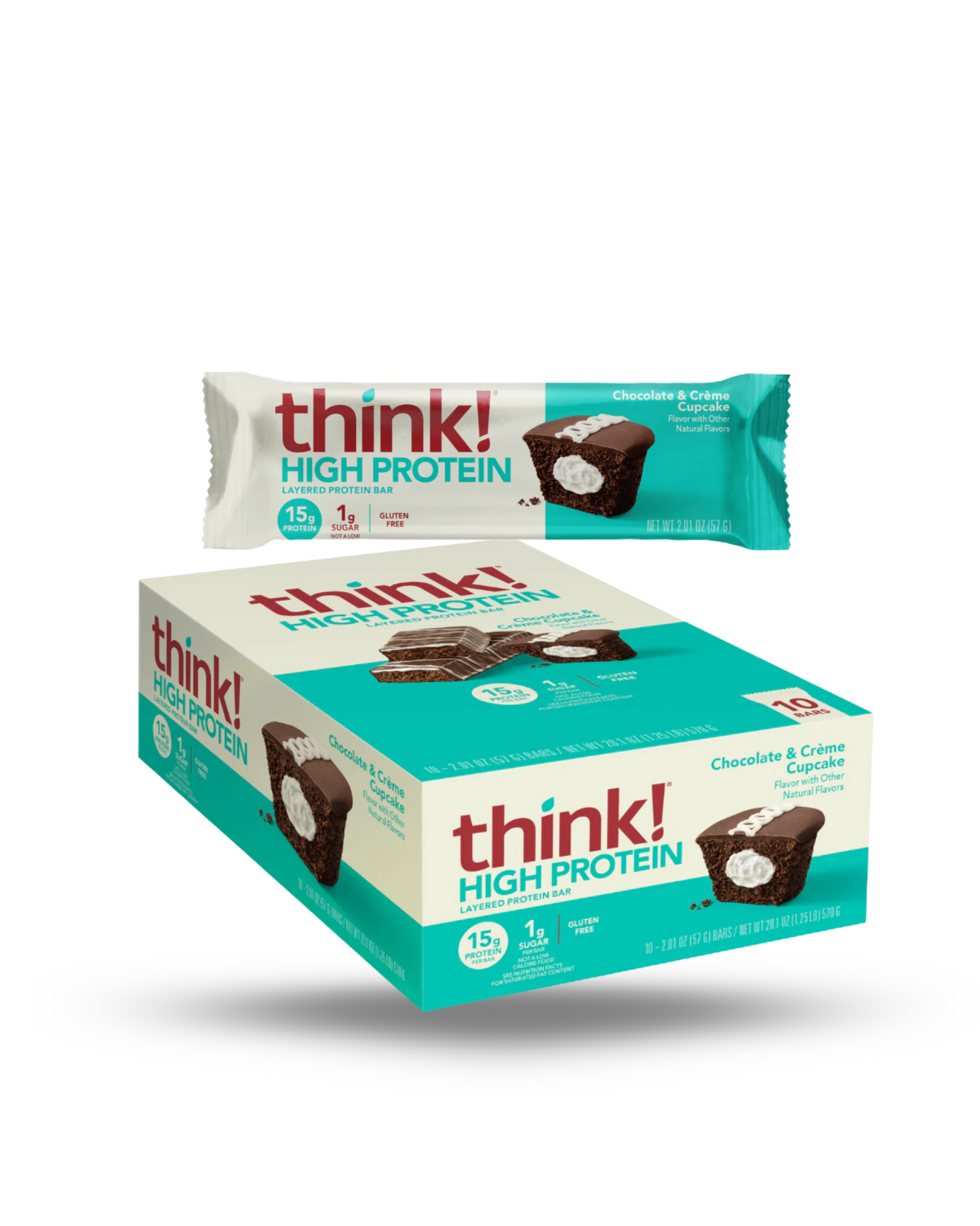 10 THINK HIGH PROTEIN BAR CHOCOLATE & CREME CUPCAKE 20.1OZ.