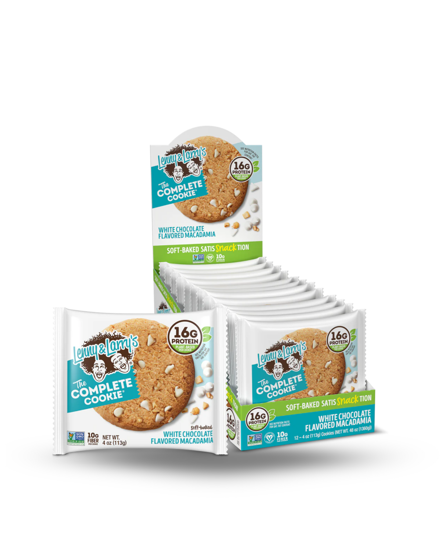 LENNY & LARRY´S THE COMPLETE COOKIE WHITE CHOCOLATE FLAVORED MACADAMIA 48OZ. 12 COOKIES